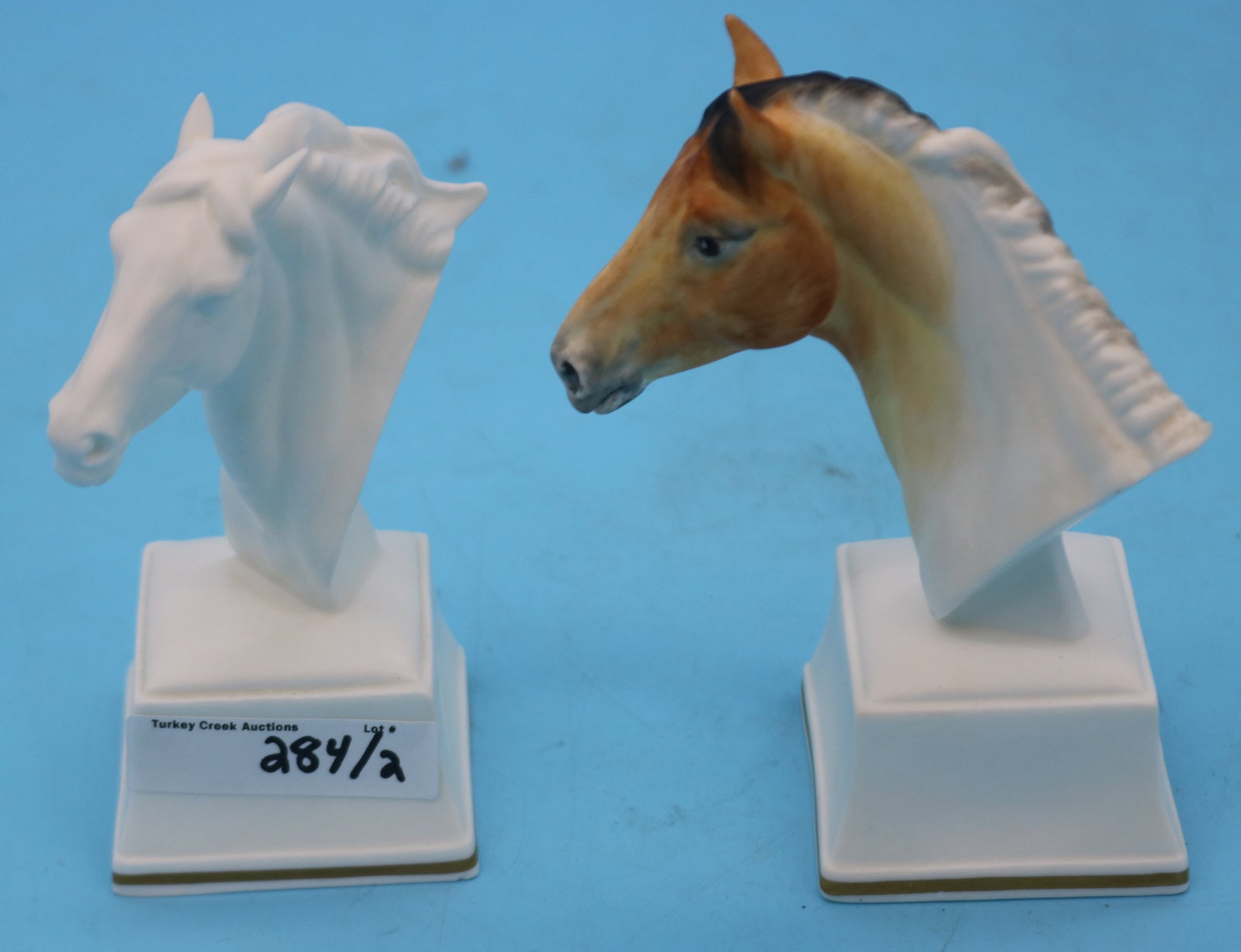 2 ROYAL WORCHESTER HORSE HEAD FIGURES, 5" H: SEE PHOTO