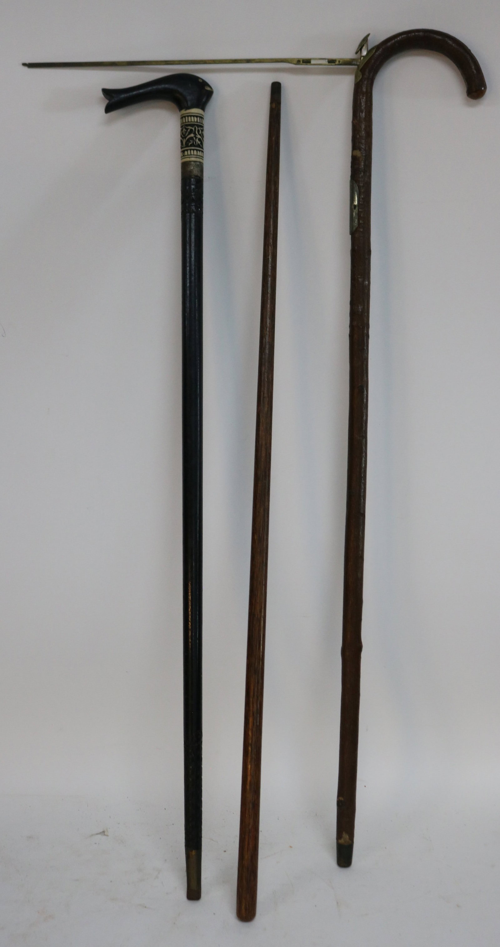 LOT 3 CANES, SWORD CANE, MEASURING CANE & WALKING - 2