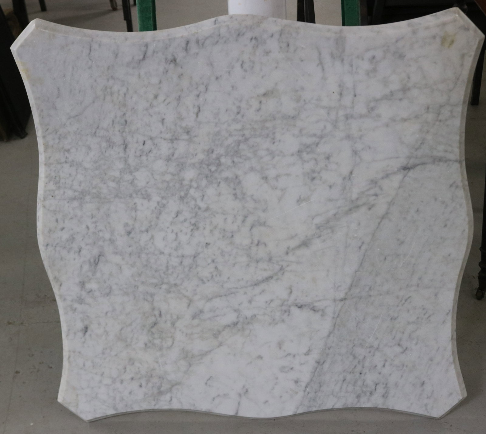 19TH C. SHAPED MARBLE TOP, 32 1/2" X 32 1/2": SEE PHOTO