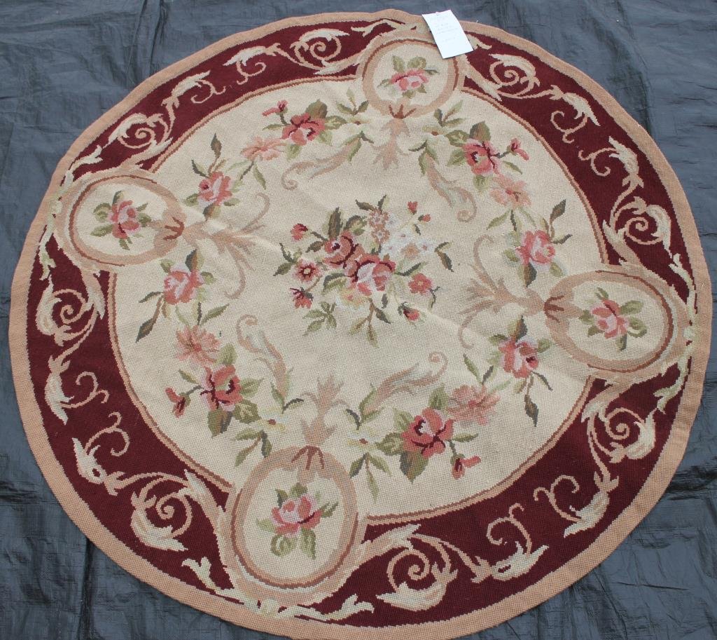 RUG #409, 4' X 4' AUBUSSON: NO CONDITION NOTED