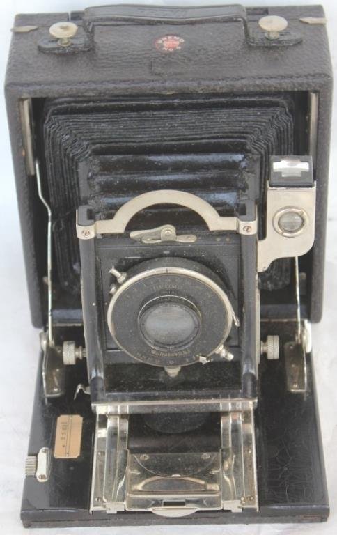 PREMO #9 BOX CAMERA, WITH BAUSCH & LOMB: KODAK ANASTIGMAT LENS, OPTIMO #1A, 7" H, 7" W, 3" D