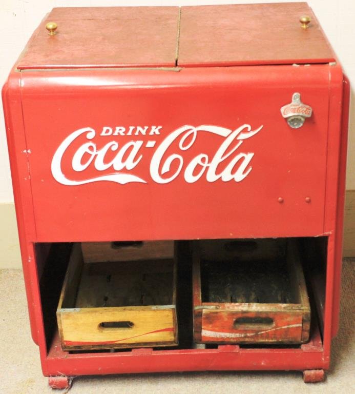 OLD COCACOLA COOLER, REPLACE TOP LID,