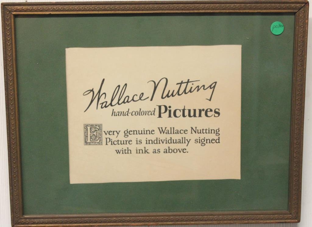 FRAMED & GLAZED WALLACE NUTTING ADVERTISEMENT: OVERALL 13" X 17"