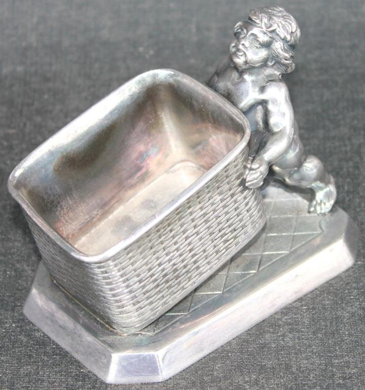 VICTORIAN SILVER PLATED MATCH HOLDER, (1 of 1)
