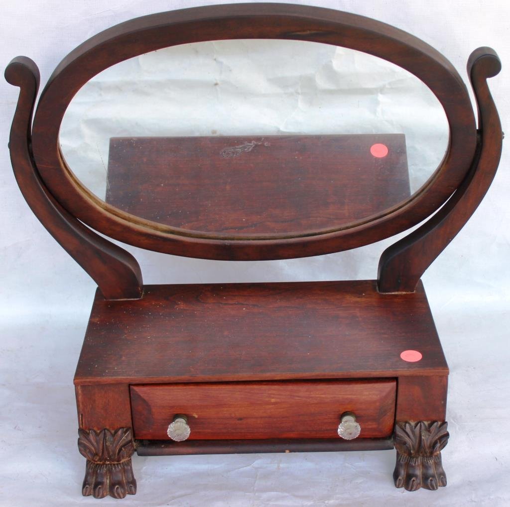 SMALL MAHOGANY SHAVING MIRROR (1 of 1)