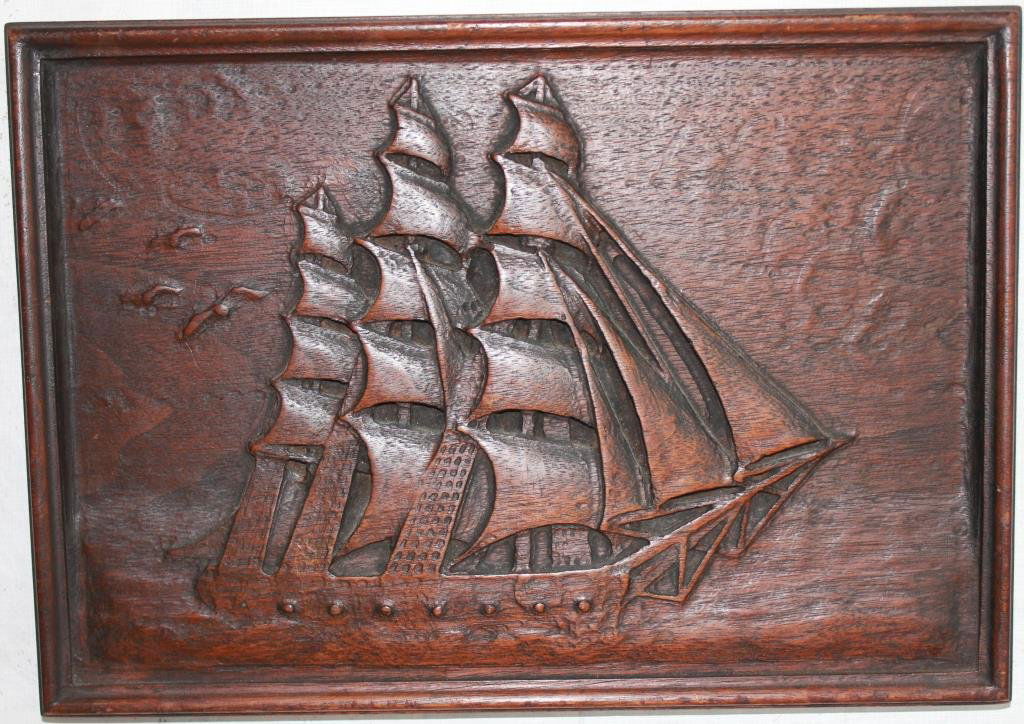 EARLY 20TH C. RELIEF CARVED WALNUT PANEL (1 of 1)