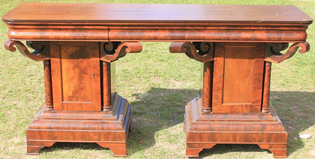 19TH C. EMPIRE SERVER, MAHOGANY, VENEER W/ (1 of 1)
