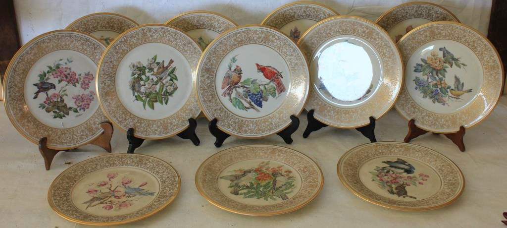 COLLECTION OF 12 LENOX PORCELAIN PLATES W/ BOEHM (1 of 2)