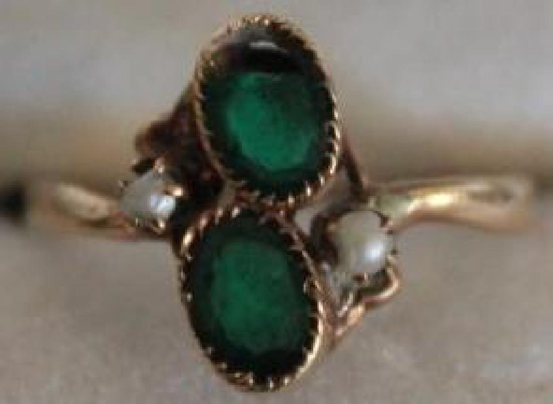LOT OF FOUR 10K & 14K RINGS TO INCLUDE, DIAMONDS,: STAR SAPPHIRE, EMERALDS