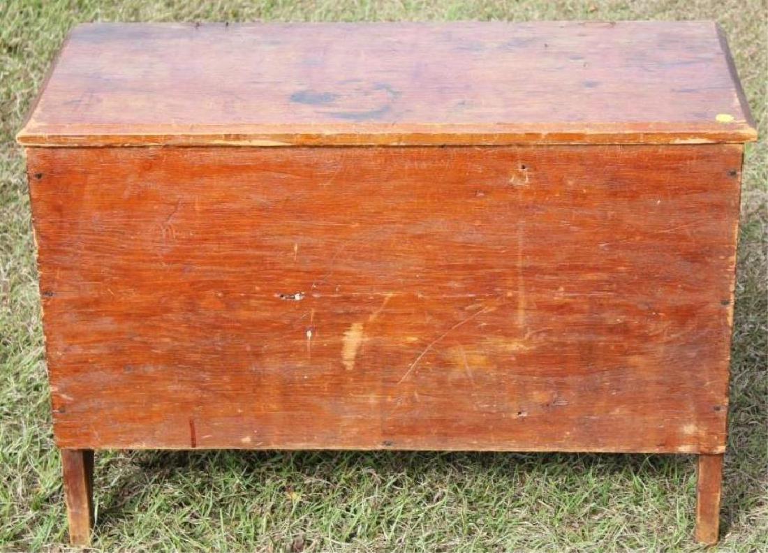 SMALL 19TH C. PINE LIFT TOP BLANKET BOX, OLD: NATURAL FINISH, REPLACED HINGES, 22 1/2" H, 32 1/2" W, 13 3/4" D