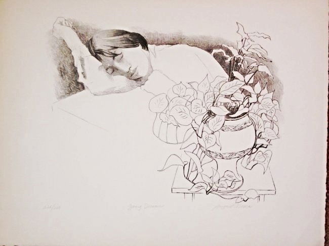 Mosca, August"YOUNG DREAMER": VINTAGE!!! AUGUST MOSCA"YOUNG DREAMER", pencil signed numbered and titled