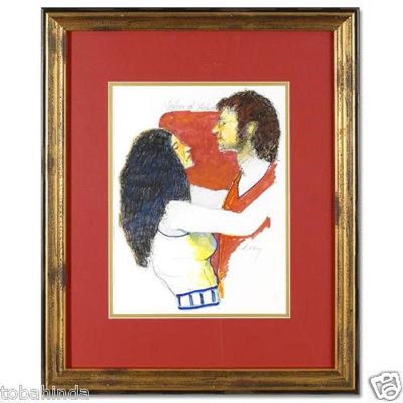 Roland Roy"John Lennon #5" Signed Original mixed media.: Roland Roy"John Lennon #5" Signed Original mixed media. Custom framed. COA included