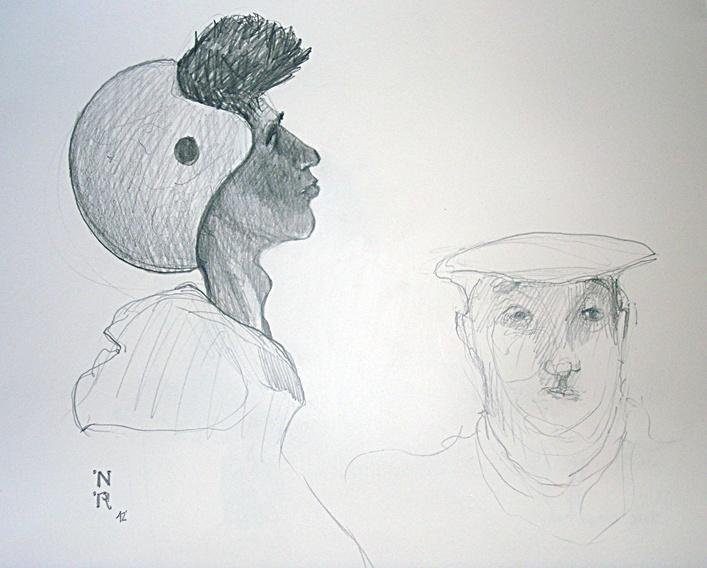 ATTR: N Rockwell Original Pencil on Paper The Coin Flip (1 of 1)