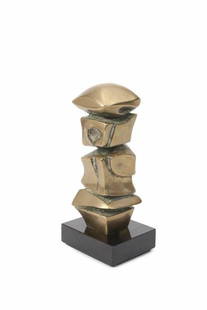 FROM RON WOOD COLL DOMENICO CALABRONE BRAZIL,1928-2000: AMAZING FROM PERSONAL COLLECTION OF RONNIE WOOD ( ROLLING STONES MEMBER) EXQUISITE BRONZE SCULPTURE FROM THE FAMOUS BRAZILIAN ARTIST DOMENICO CALABRONE SIGNED KORALNONE O43 . (BRAZIL, 1928-2000). THE