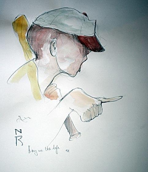 ATTRI: N Rockwell Pencil & Watercolor - Day In the Life (1 of 1)