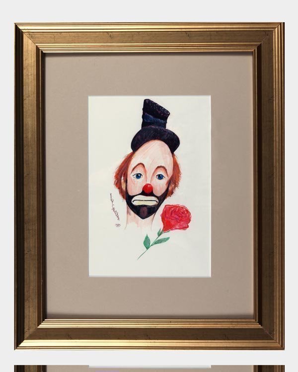 Freddie with Flower" - Original Red Skelton MixMedia (1 of 2)