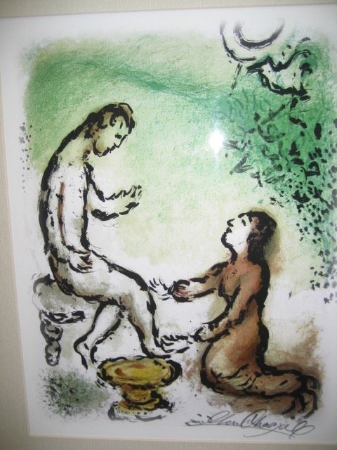 Marc Chagall Signed From The Odyssey Suite: Exquisite Marc Chagall signed and nicely framed original lithograph from the "Odyssey" suite. Approx. size: 11" x 15" No Reserve.NO NUMBER EDITION . Signed by Chagall