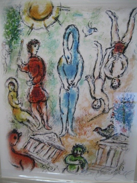 Marc Chagall Signed From The Odyssey Suite: 15" No Reserve.NO NUMBER EDITION . Signed by Chagall