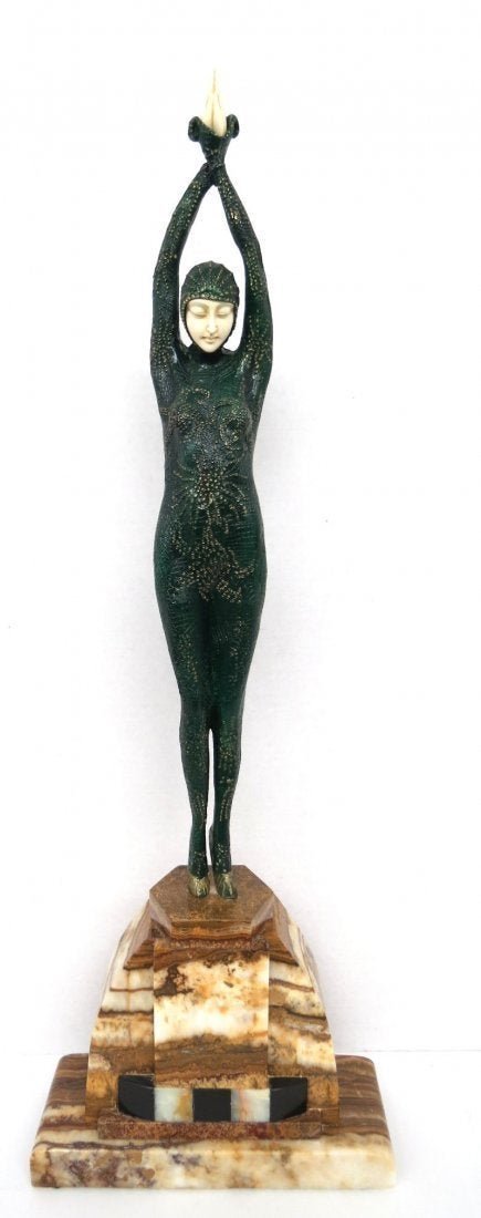 D.H. Chiparus Star Fish Dancer Bronze On Onyx (1 of 1)