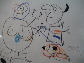 Wonderful Original Miro Drawing on paper Signed COA (1 of 1)