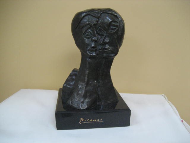 AMAZING BRONZE DARK GREEN PATINA PABLO PICASSO TITLED " (1 of 2)