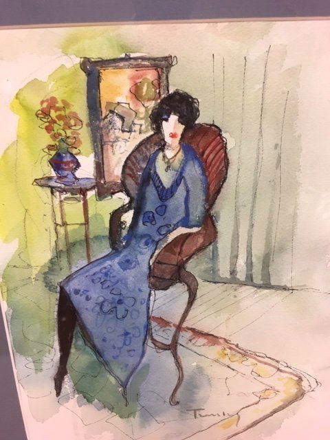 Tarkay original watercolor on paper, MELANIE" COA EDIT (1 of 3)