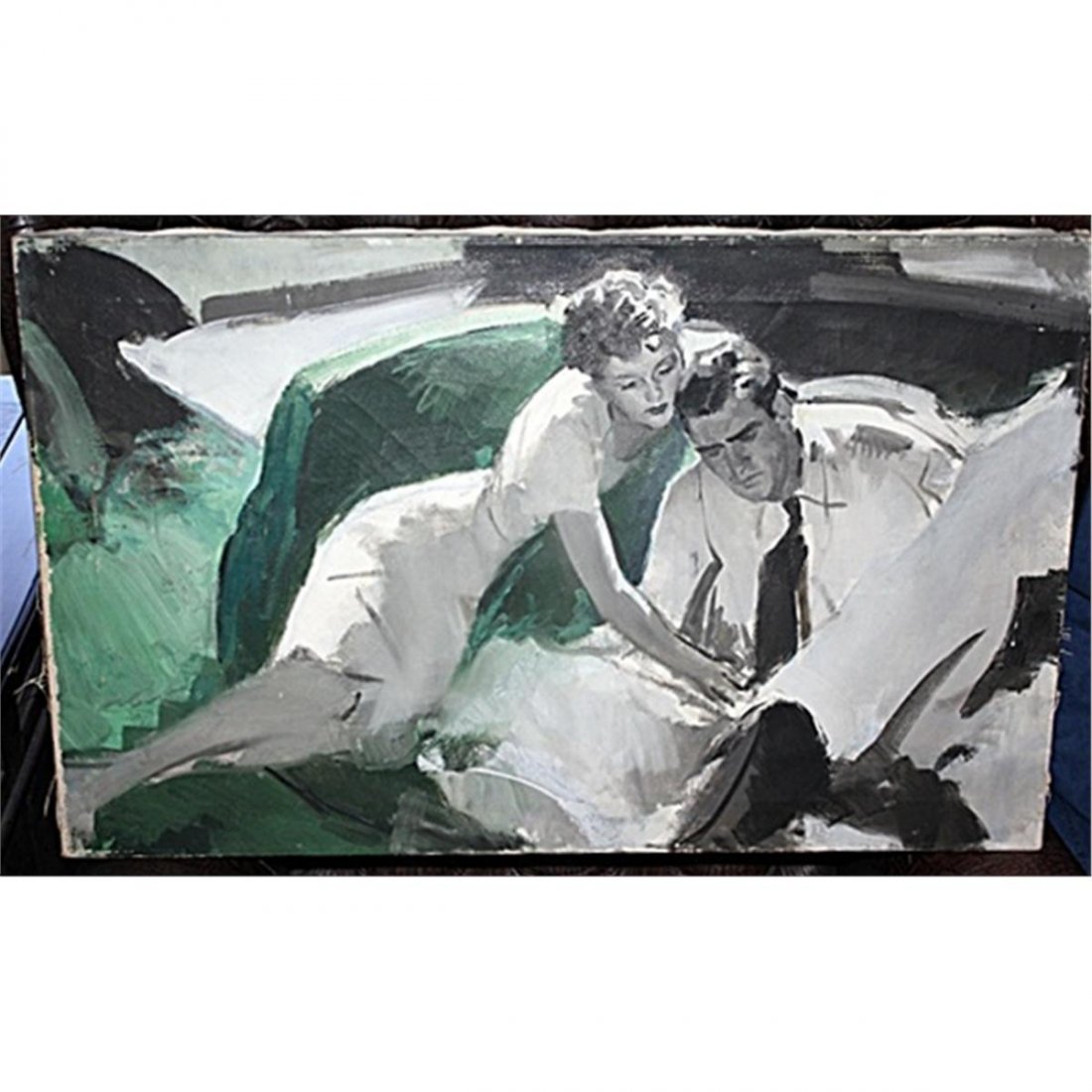 Original N Rockwell Oil on Canvas 1929 double signed: Rare original signed double on the back on the canvas study oil by Norman Rockwell 1929.