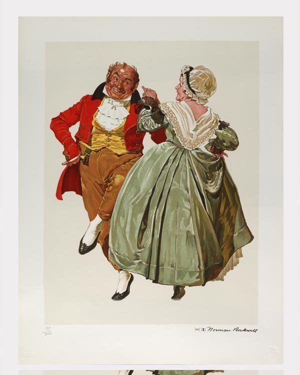 Norman Rockwell Gold-Ed Lithograph - Dancing Partners: Exceptional Norman Rockwell Original Gold-Signed Lithograph - Dancing Partners.Not framed Very low edition .