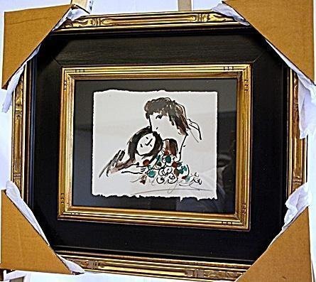 Exquisite Original Ink Wash Marc Chagall Drawing Signed: Amazing Original Ink & Wash Marc Chagall Drawing Signed .Well framed .