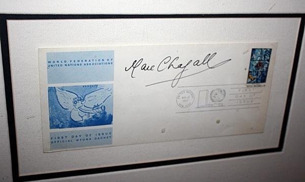 M Chagall Original Signed 1967 United Nation First Day (1 of 2)