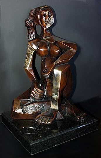 Wonderful Picasso Bronze Sculpture - Seated Woman /299 (1 of 4)