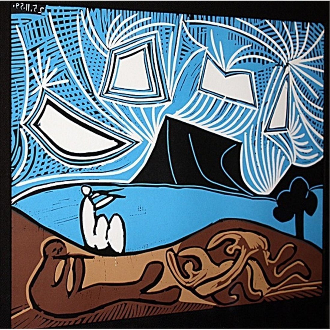 Linocut Bacchanal with Pair of Lovers Picasso / Mourlot (1 of 5)