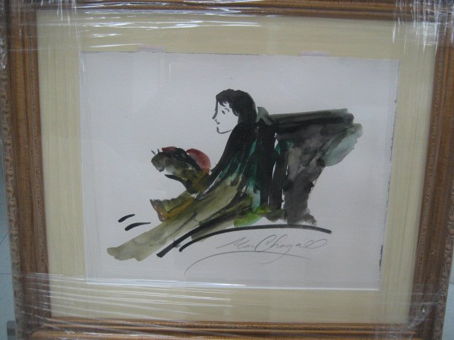 Original Ink & Wash M Chagall Drawing - Signed (1 of 1)