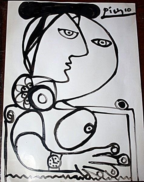 Picasso Signed Original Attributed  Pen & Ink on Paper (1 of 1)
