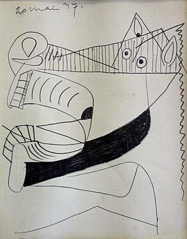 Pablo Picasso Offset -1st.Mai.37 Study # Guernica COA (1 of 4)