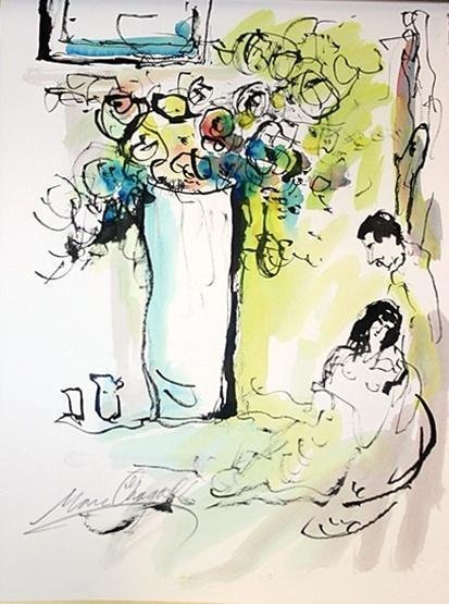 Original Ink And Wash Marc Chagall Drawing Signed (1 of 1)
