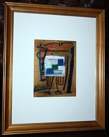 Fantastic Double Side P Picasso Oil Pastel on Cardboard (1 of 2)