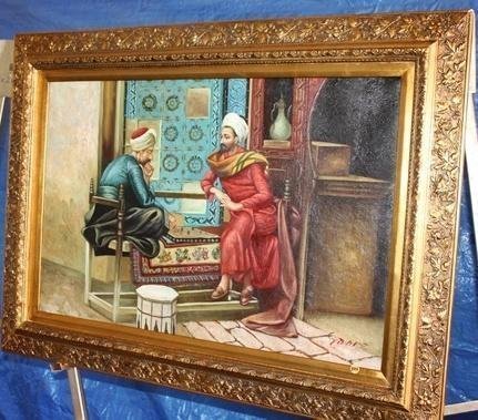 Exquisite Oil On Canvas Signed Spore Orientaliste: Exquisite Original Oil On Canvas Signed Spore. Beautifully framed. Approx. size: 34" x 46". + frame . Orientaliste Style . NO RESERVE .