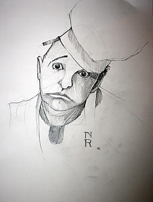 N Rockwell Original Pencil on Paper -Thanksgiving Blues (1 of 1)