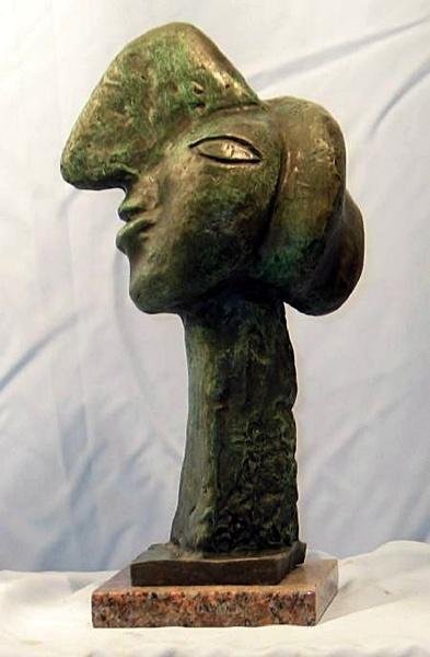 Rare Classic P Picasso signed bronze, " Woman Smiling" (1 of 5)