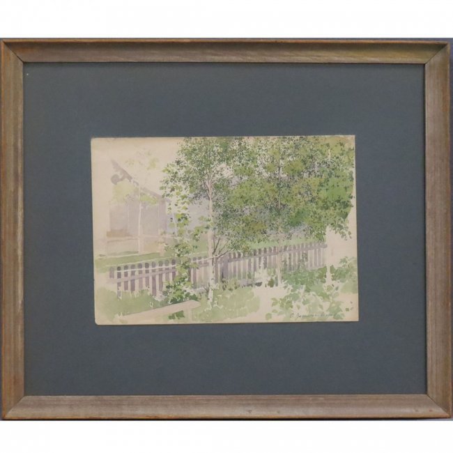 Sergei Ivanovich Vasilkovsky 1854-1917 UKRAINIAN RUSSIA: Sergei Ivanovich Vasilkovsky (1854-1917) "White birches", watercolour, created about 1910 - 1915. Sergei Ivanovich Vasilkovsky (1854 Izium, Kharkov province - 1917 Kharkov) began his artistic career a