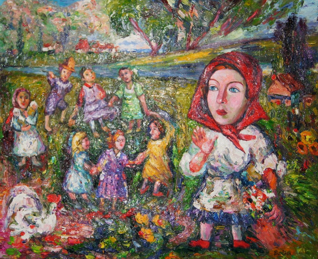 David Davidovich BURLIUK 1882-1967 UKRAINIAN - RUSSIAN: David Davidovich BURLIUK 1882-1967 UKRAINIAN - RUSSIAN. COUNTRY SCENE. OIL ON CANVAS, SIGNED. MEASURES: 51 X 62 CM UNFRAMED, 55 X 66 CM FRAMED. WORLDWIDE SHIPPING - 60 EUR