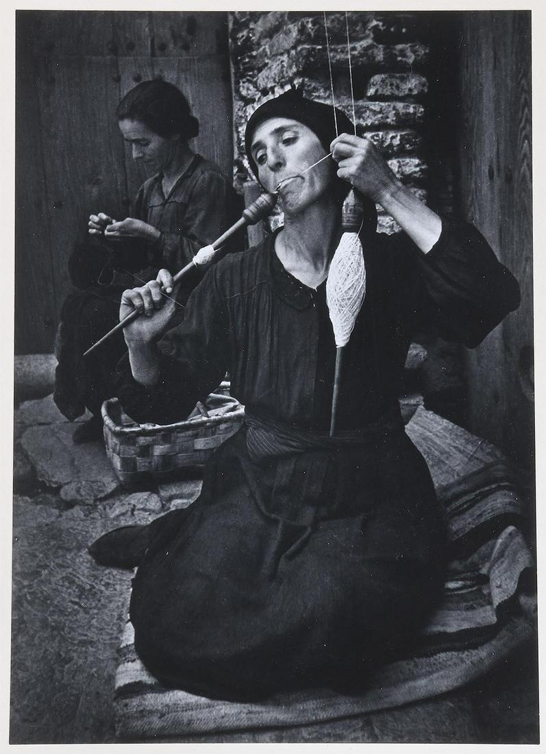 W. EUGENE SMITH (American, 1918-1978): W. EUGENE SMITH (American, 1918-1978), ''The Spinner'', gelatin silver print, signed on print lower right. Laid down. Image 9-1/2''h, 6-3/4''w.