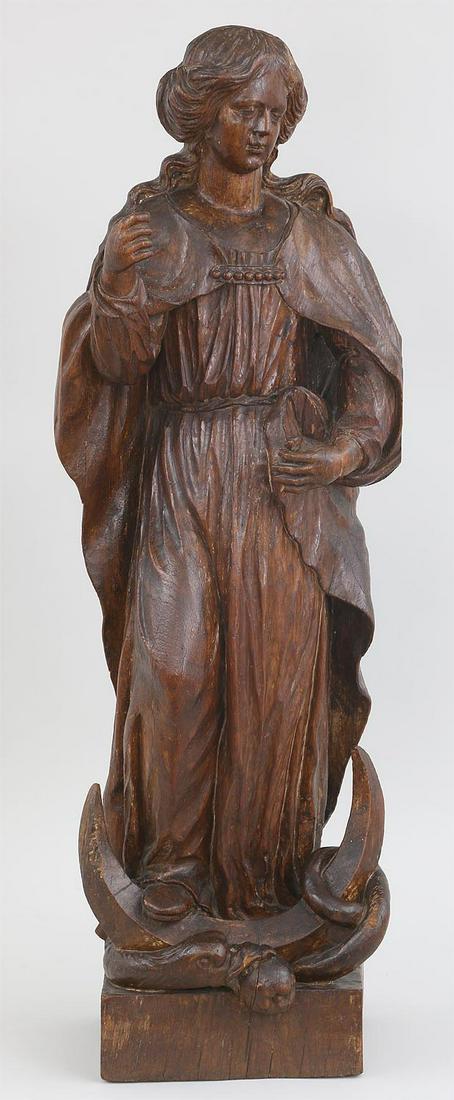 Lady of Guadalupe carved wood statue (1 of 13)