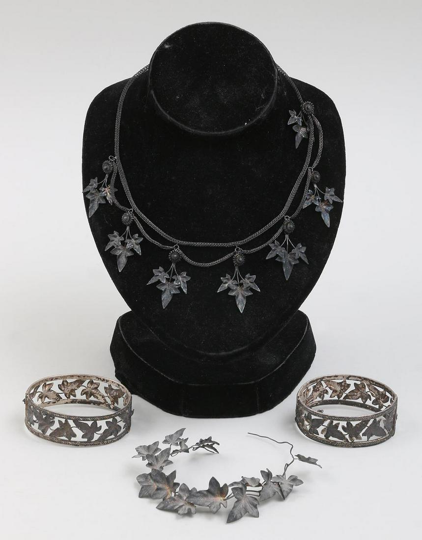 Set of (4) 19th century Danish silver jewelry (1 of 9)