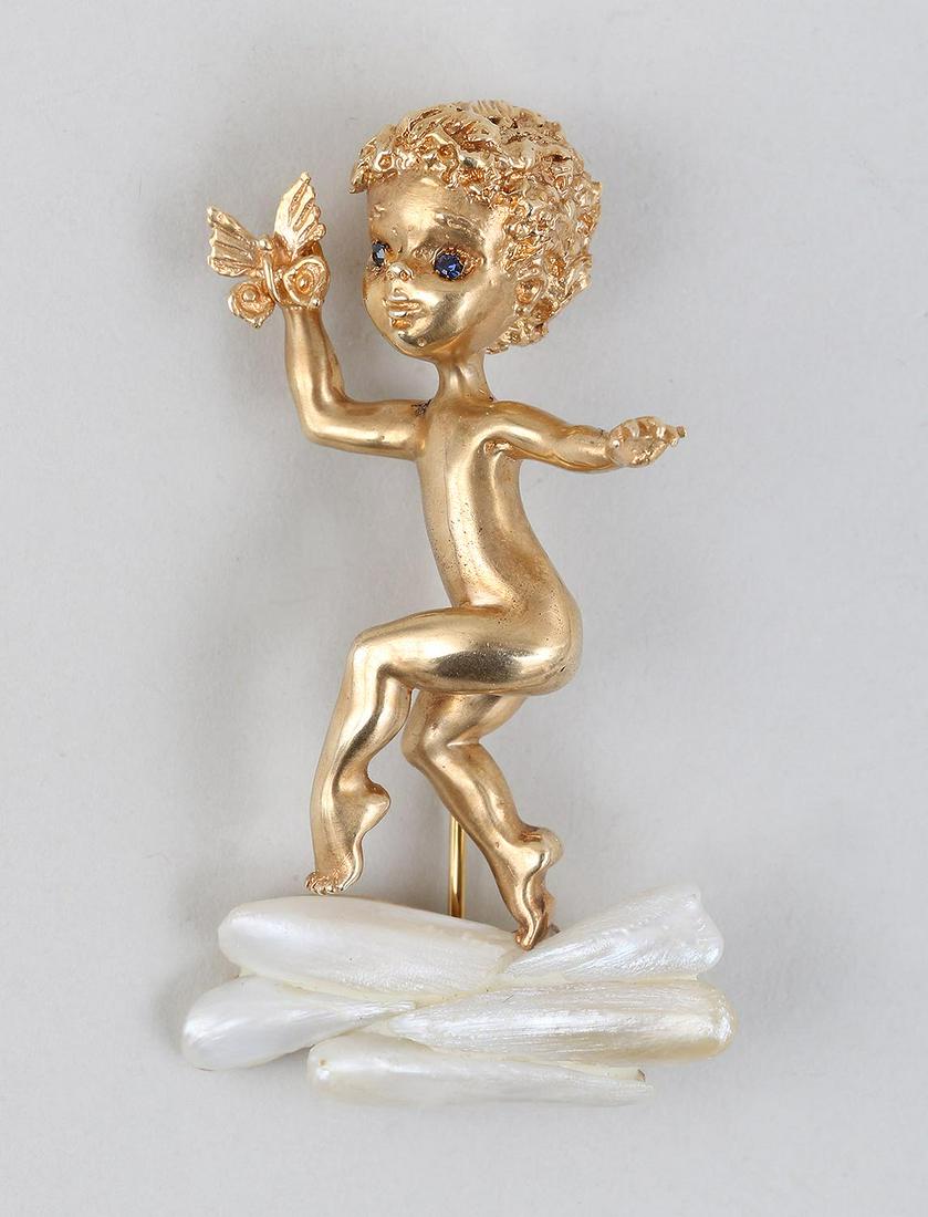 Ruser 14k gold pin of child (1 of 3)