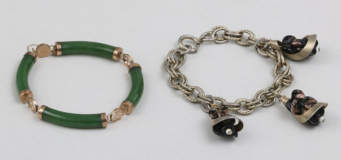 Group of (2) gold bracelets (1 of 5)