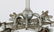 Pair of six-light star shaped ceiling fixtures - 8
