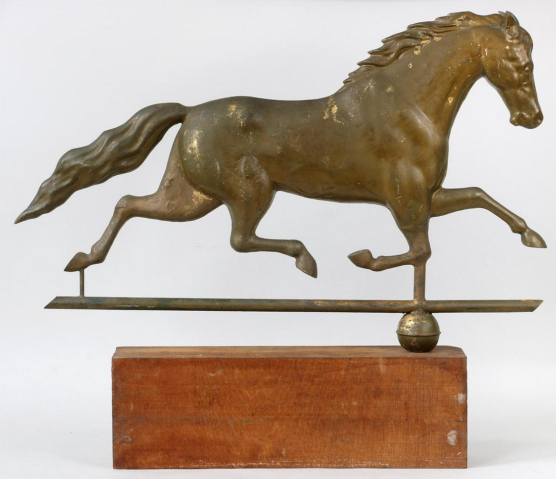 Molded gilt copper full-bodied copper horse (1 of 8)