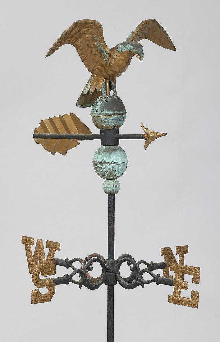 Full-bodied copper eagle weathervane (1 of 13)